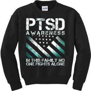 PTSD Awareness In This Family No One Fights Alone Kids Sweatshirt