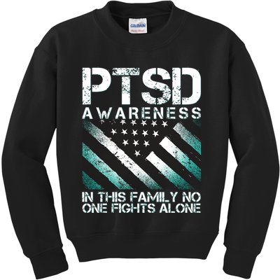 PTSD Awareness In This Family No One Fights Alone Kids Sweatshirt