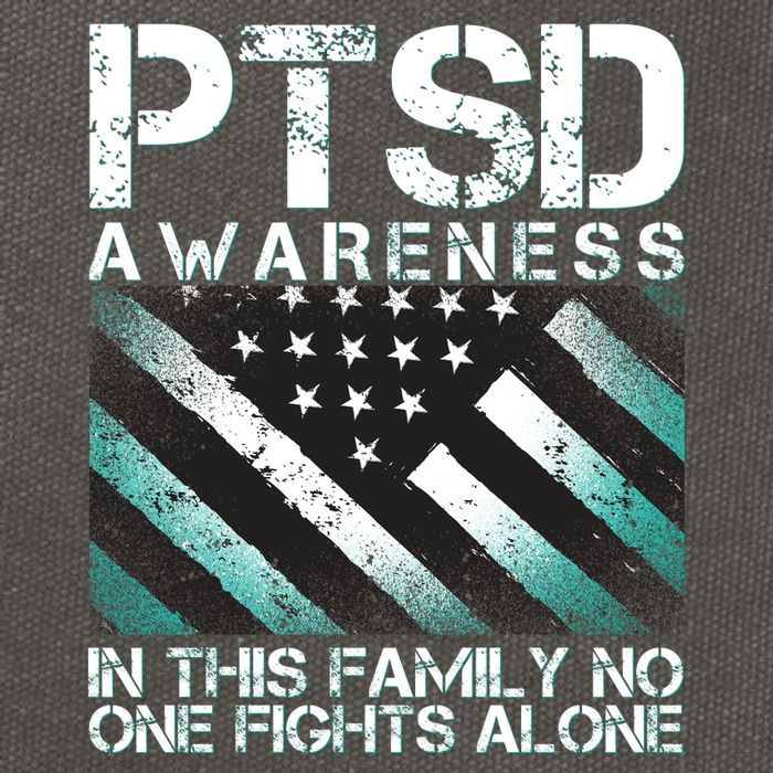 PTSD Awareness In This Family No One Fights Alone Cotton Canvas Backpack