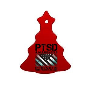 PTSD Awareness In This Family No One Fights Alone Ceramic Tree Ornament