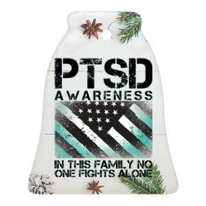 PTSD Awareness In This Family No One Fights Alone Ceramic Bell Ornament