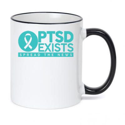 PTSD Exists Spread The News 11oz Black Color Changing Mug