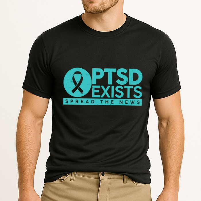 PTSD Exists Spread The News Cooling Performance Crew T-Shirt