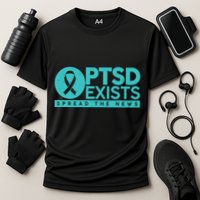 PTSD Exists Spread The News Cooling Performance Crew T-Shirt