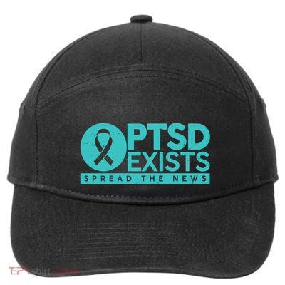 PTSD Exists Spread The News 7-Panel Snapback Hat