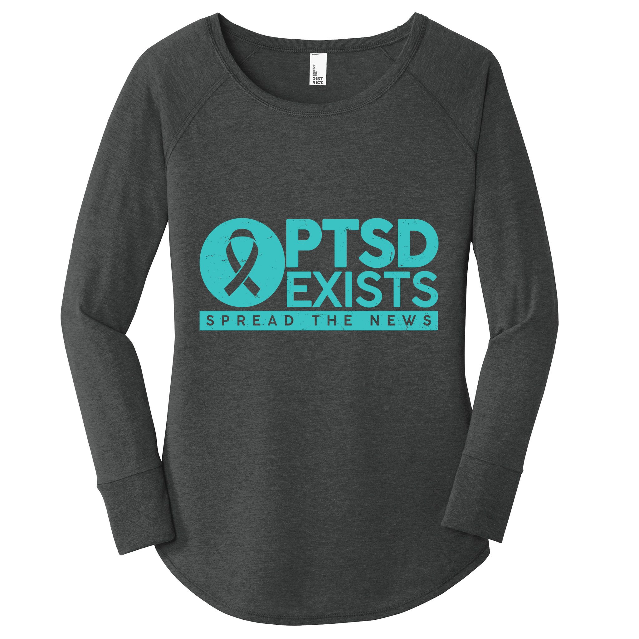 PTSD Exists Spread The News Women's Perfect Tri Tunic Long Sleeve Shirt