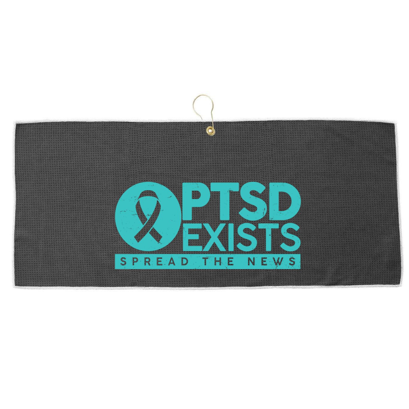 PTSD Exists Spread The News Large Microfiber Waffle Golf Towel
