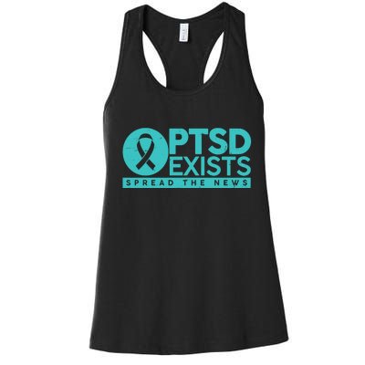 PTSD Exists Spread The News Women's Racerback Tank