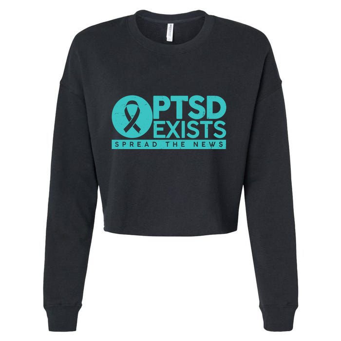 PTSD Exists Spread The News Cropped Pullover Crew