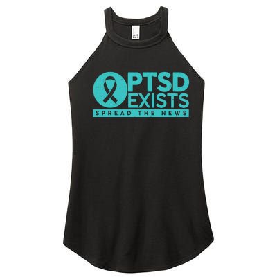 PTSD Exists Spread The News Women’s Perfect Tri Rocker Tank