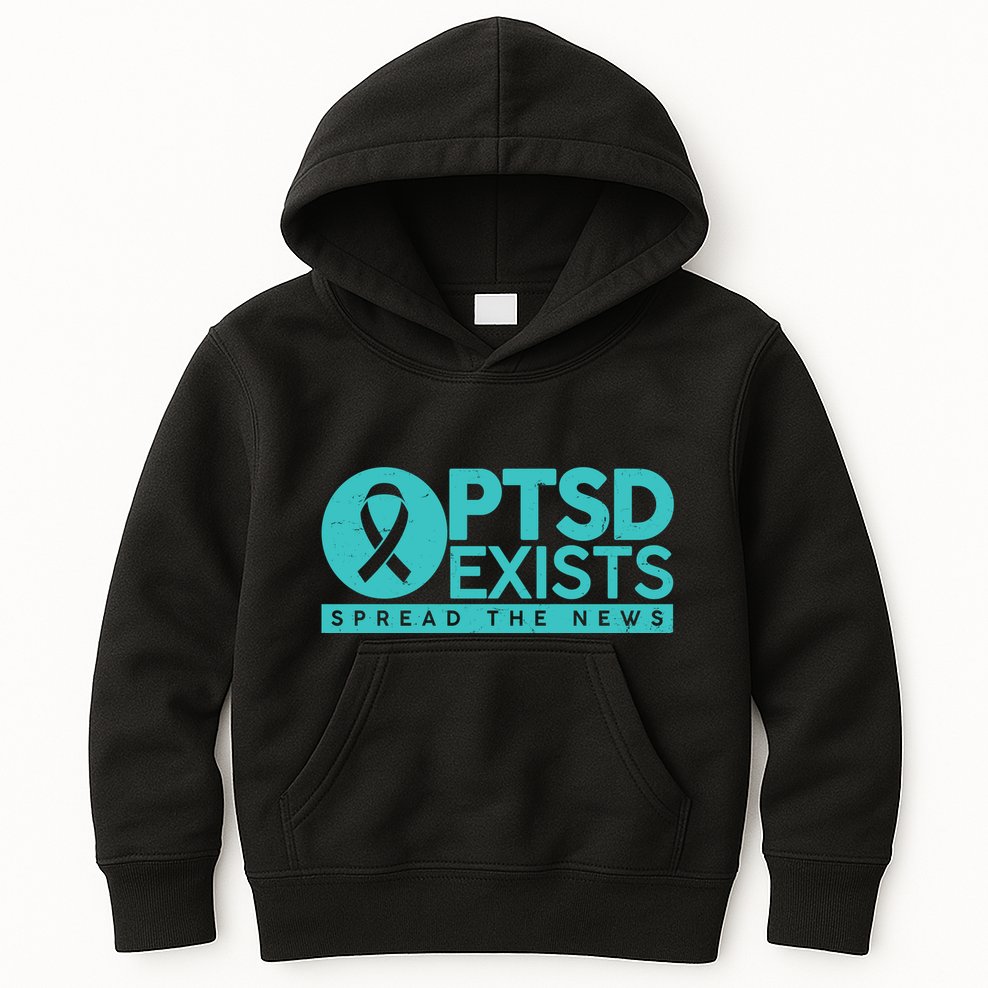 PTSD Exists Spread The News Kids Hoodie
