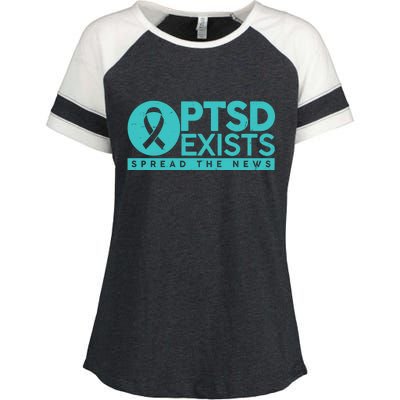 PTSD Exists Spread The News Enza Ladies Jersey Colorblock Tee