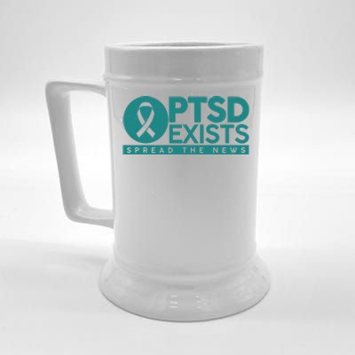 PTSD Exists Spread The News Beer Stein