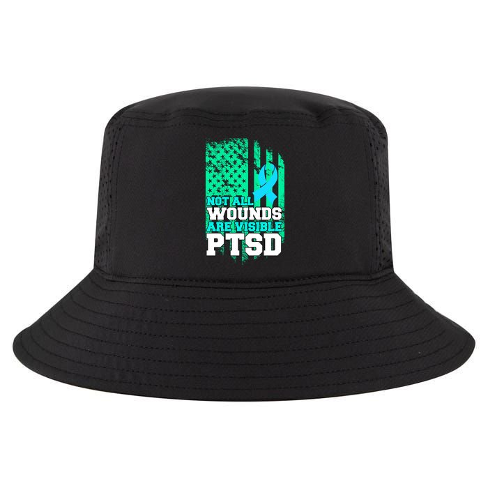 PTSD Flag Not All Wounds Are Visible Cool Comfort Performance Bucket Hat