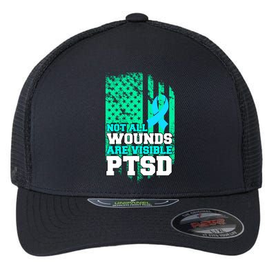 PTSD Flag Not All Wounds Are Visible Flexfit Unipanel Trucker Cap