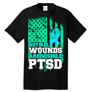 PTSD Flag Not All Wounds Are Visible Tall T-Shirt