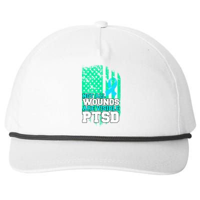 PTSD Flag Not All Wounds Are Visible Snapback Five-Panel Rope Hat