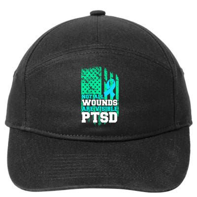 PTSD Flag Not All Wounds Are Visible 7-Panel Snapback Hat