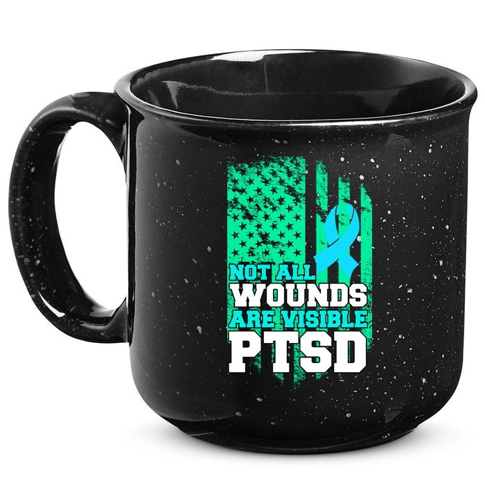PTSD Flag Not All Wounds Are Visible 15oz Campfire Ceramic Mug
