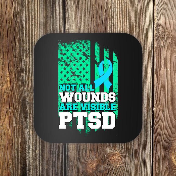 PTSD Flag Not All Wounds Are Visible Coaster