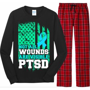 PTSD Flag Not All Wounds Are Visible Long Sleeve Pajama Set