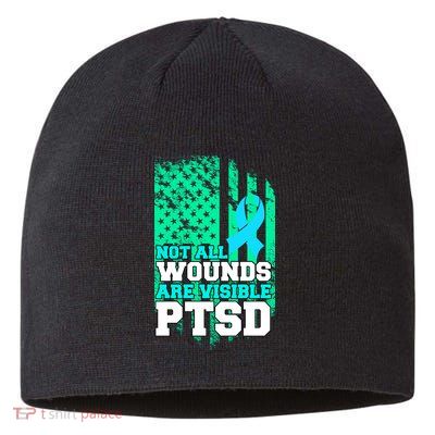 PTSD Flag Not All Wounds Are Visible Sustainable Beanie