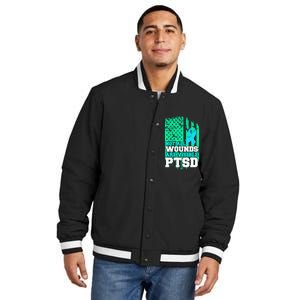 PTSD Flag Not All Wounds Are Visible Insulated Varsity Jacket