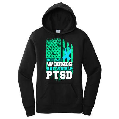 PTSD Flag Not All Wounds Are Visible Women's Pullover Hoodie