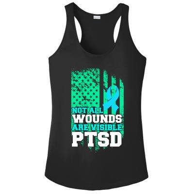 PTSD Flag Not All Wounds Are Visible Ladies PosiCharge Competitor Racerback Tank