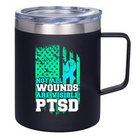 PTSD Flag Not All Wounds Are Visible 12oz Stainless Steel Coffee Mug