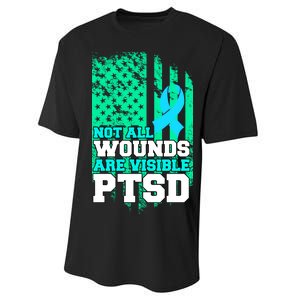 PTSD Flag Not All Wounds Are Visible Performance Sprint T-Shirt