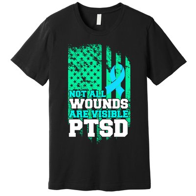 PTSD Flag Not All Wounds Are Visible Premium T-Shirt