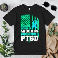 PTSD Flag Not All Wounds Are Visible Premium T-Shirt