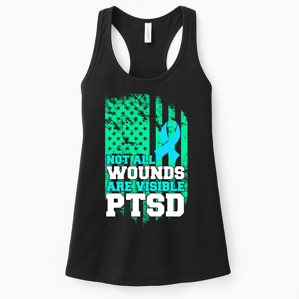 PTSD Flag Not All Wounds Are Visible Womens Tank Top