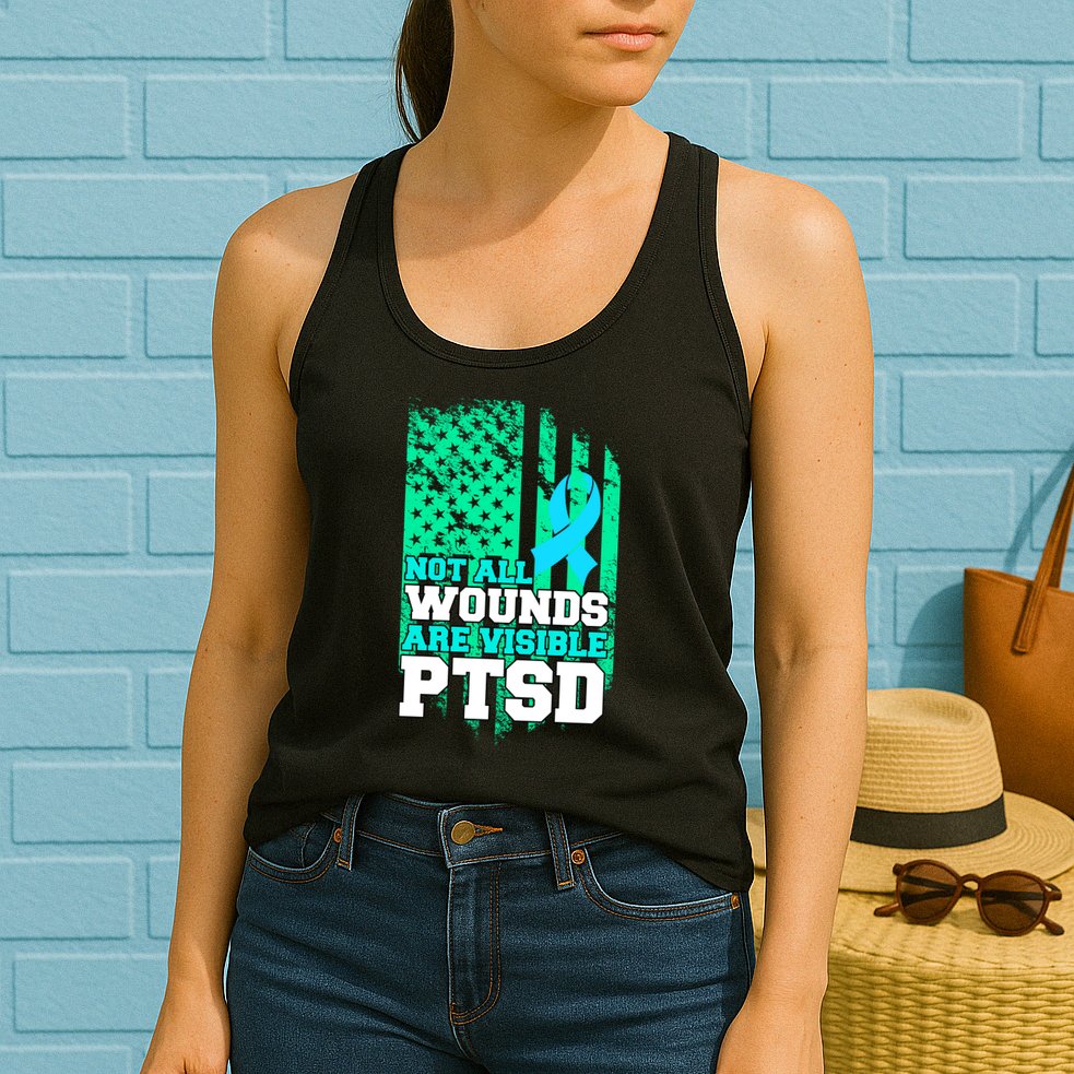 PTSD Flag Not All Wounds Are Visible Womens Tank Top