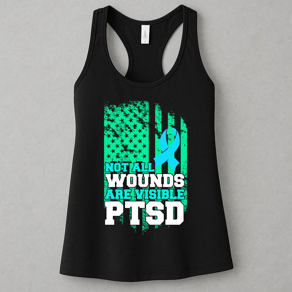 PTSD Flag Not All Wounds Are Visible Womens Tank Top