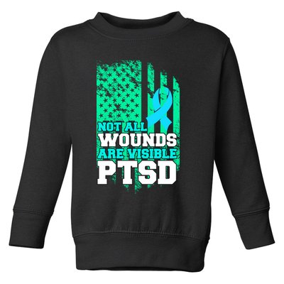 PTSD Flag Not All Wounds Are Visible Toddler Sweatshirt