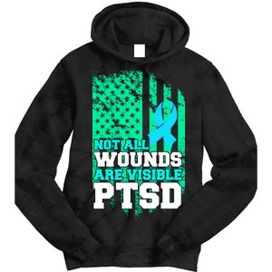 PTSD Flag Not All Wounds Are Visible Tie Dye Hoodie