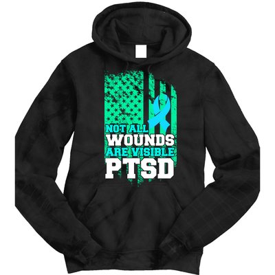 PTSD Flag Not All Wounds Are Visible Tie Dye Hoodie