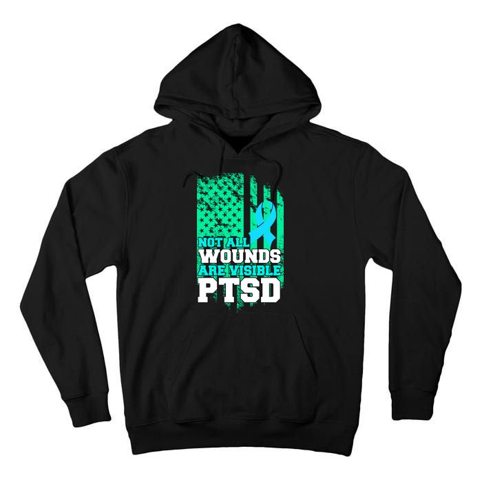 PTSD Flag Not All Wounds Are Visible Tall Hoodie