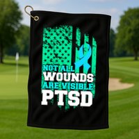 PTSD Flag Not All Wounds Are Visible Golf Towel