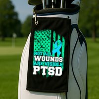 PTSD Flag Not All Wounds Are Visible Golf Towel