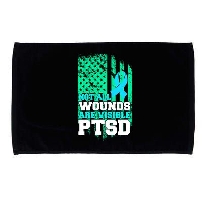 PTSD Flag Not All Wounds Are Visible Microfiber Hand Towel