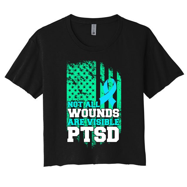 PTSD Flag Not All Wounds Are Visible Crop Top