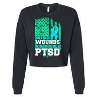 PTSD Flag Not All Wounds Are Visible Cropped Pullover Crew