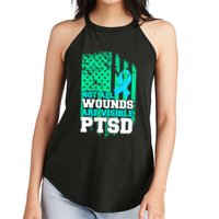 PTSD Flag Not All Wounds Are Visible Women's Perfect Tri Rocker Tank