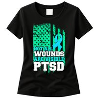 PTSD Flag Not All Wounds Are Visible Womens T-Shirt