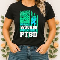 PTSD Flag Not All Wounds Are Visible Womens T-Shirt