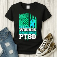 PTSD Flag Not All Wounds Are Visible Womens T-Shirt