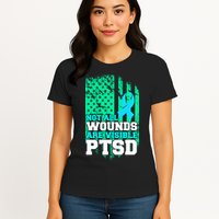 PTSD Flag Not All Wounds Are Visible Womens T-Shirt